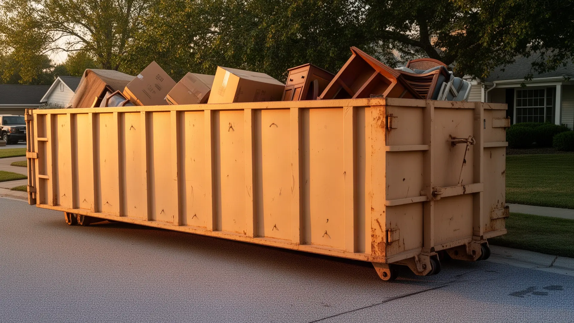 Roll-off dumpster from Freight Train Dumpster Rental in Dallas, TX